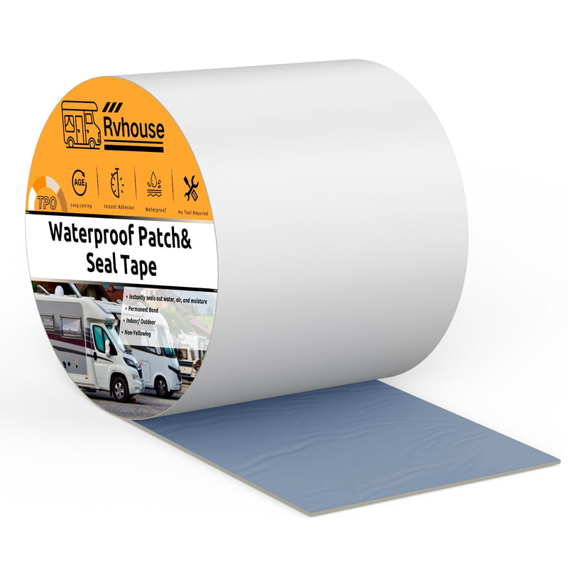 Waterproof Patch and Seal Tape, 4" x 13 ft, UV Protective Extra Thick Sealant Tape for RV Roof Leak Repair, Permanent Bond for Cracks, Tears, Holes – Weatherproof for Camper Trailer Boat Tent 1 Pack White