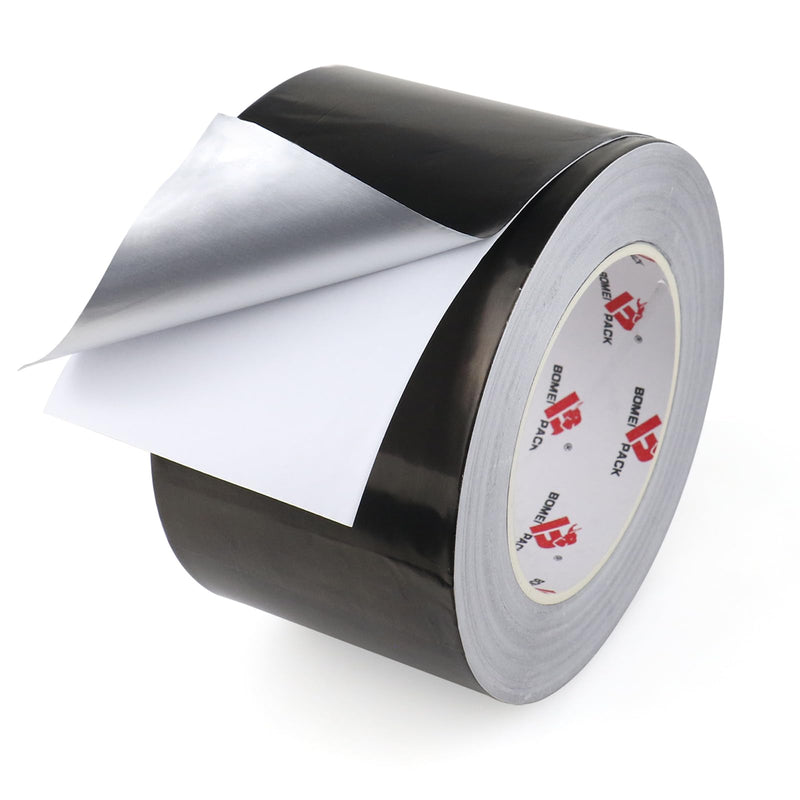 BOMEI PACK Black Aluminum Tape,3 Inch x 55 Yards,Black Foil Tape HVAC Sealing & Patching Hot Cold Air Duct Tape Aluminum Foil Tape for Pipe, Metal Repair, HVAC, Air Ducts, Insulation (3 Inch) 3 Inch