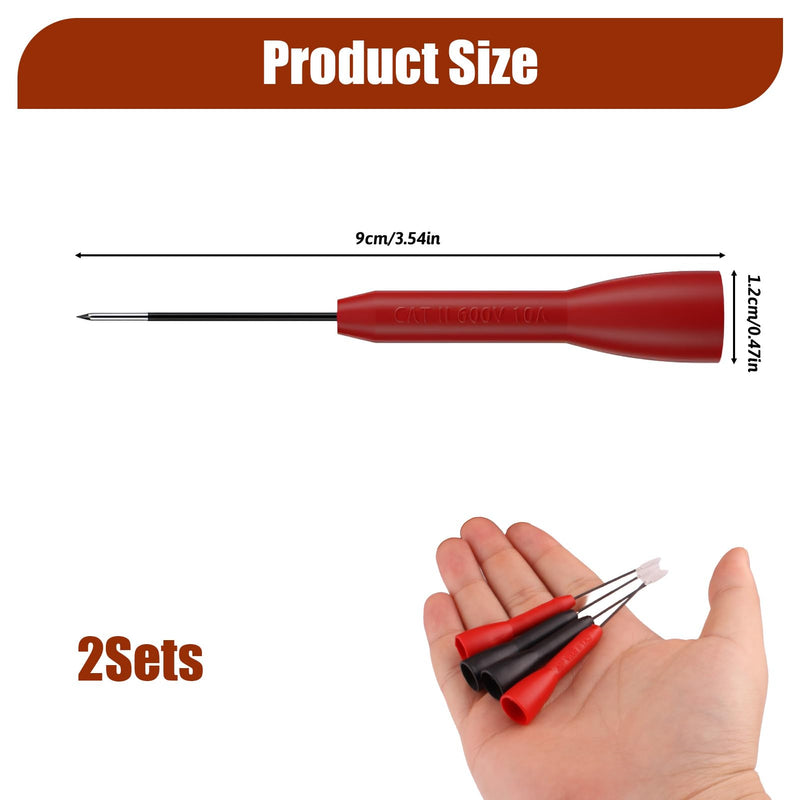 [Australia - AusPower] - 4PCS 0.7mm Multimeter Probes,Precision Wire Piercing Probe,Compatible with Small Multimeter and Voltmeter Leads,Ideal for Electricians and Circuit Testing 
