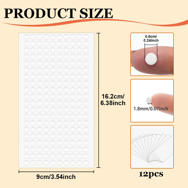 2400 Pieces Foam Dots Double Sided Adhesive, 0.24 Inch Round Sticky Dots Dual-Adhesive 3D Pop Foam Tape for DIY Handmade Craft Office Scrapbook Supplies, 12 Sheets