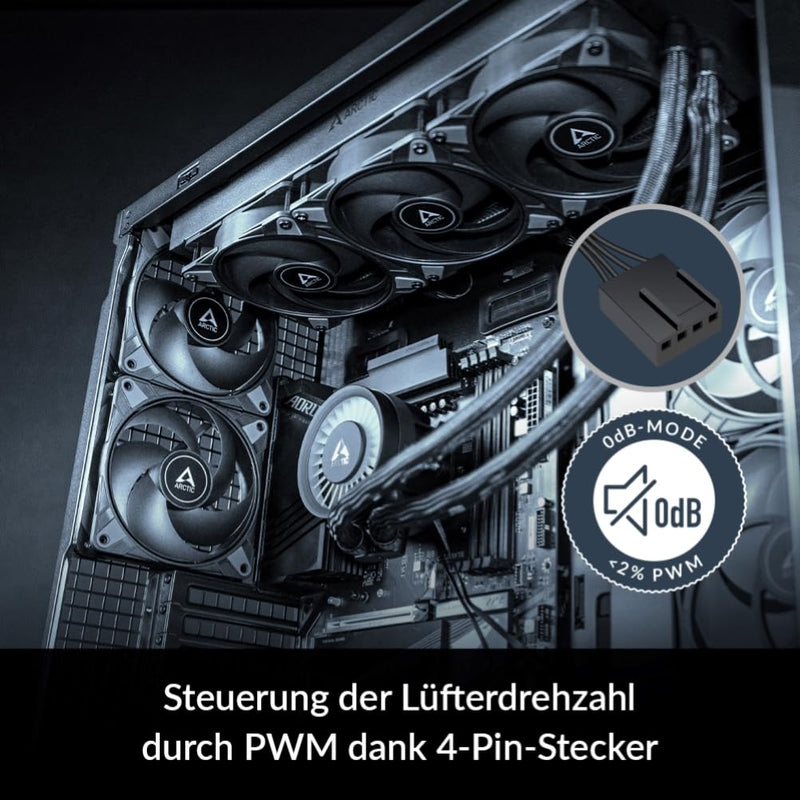 [Australia - AusPower] - ARCTIC P12 Max PC Fan, High-Performance 120 mm Case Fan, PWM-Controlled 400-3300 RPM, Optimised for Static Pressure, 0dB Mode, Hydrodynamic Plain Bearing, Black 1 piece 