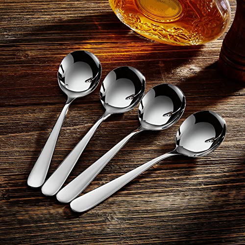KEAWELL Premium Louise 8-Piece 7-Inch 18/10 Stainless Steel Soup Spoons (8)
