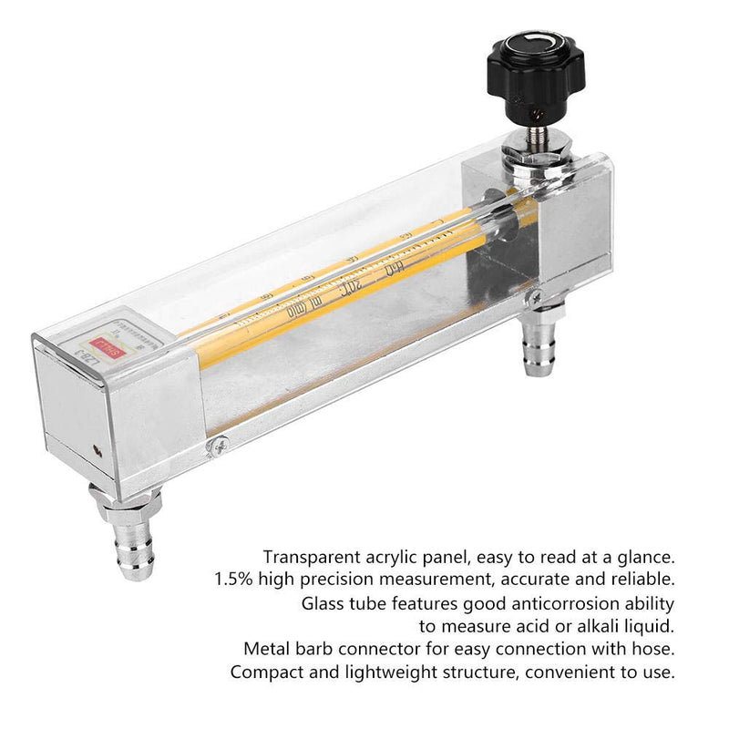 [Australia - AusPower] - LZB-3 Glass Tube Liquid Flowmeter, Panel Type Water Meter Adjustable Black Knob Water Meter Panel Mount Type Flowmeter(10-100mL/min) 10-100mL/min 