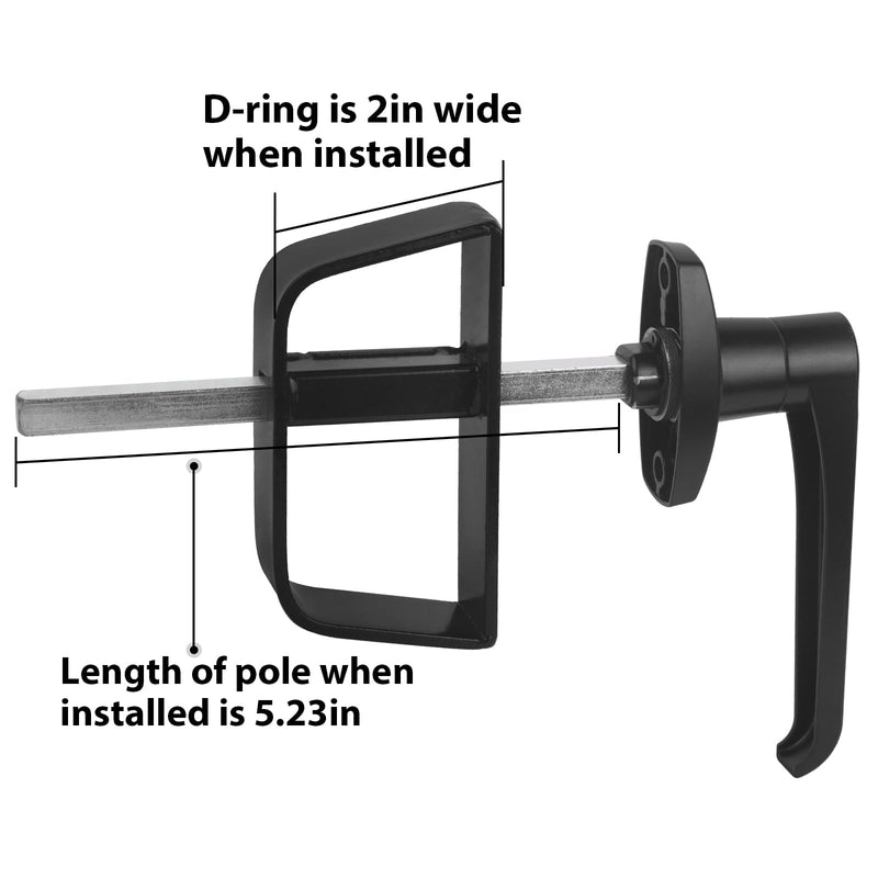 5-1/2" L-Handle Lock kit,EFFIBUILD Shed Door Latch with 4 Keys, 5-1/2" Stem Shed L-Handle Lock Kit for Sheds Doors, Playhouses, Chicken Coops,Camper, RV, Garage Door(Black). 1