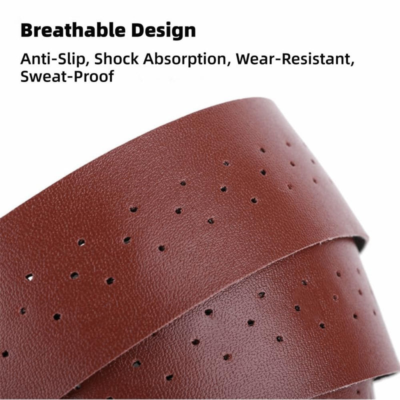 Handlebar Tape – EVA Padding Anti-Slip Grip Wraps for Road & Fixed Gear Bikes | Perforated Breathable Sweat-Absorbent Cycling Handlebar Wrap (Brown)‌