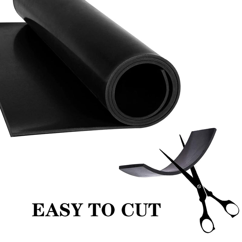 Neoprene Rubber Strip Roll,11.8" Wide × 48" Long by 1/8"(.125)" Thick, Easy Cut Solid Neoprene Rubber Sheet for DIY Gaskets, Pads, Seals, Crafts, Flooring,Weather Stripping, Anti-Slip,Leveling 11.8" Wide x 48" Long 1/8(.125)" Thick