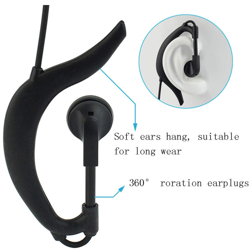 [Australia - AusPower] - Retevis Walkie Talkie Earpiece with Mic G Shape 2 Pin Adjustable Volume Headset Compatible with Retevis H-777 RT22 RT21 Baofeng UV-5R 888S 2 Way Radio(10 Pack) 