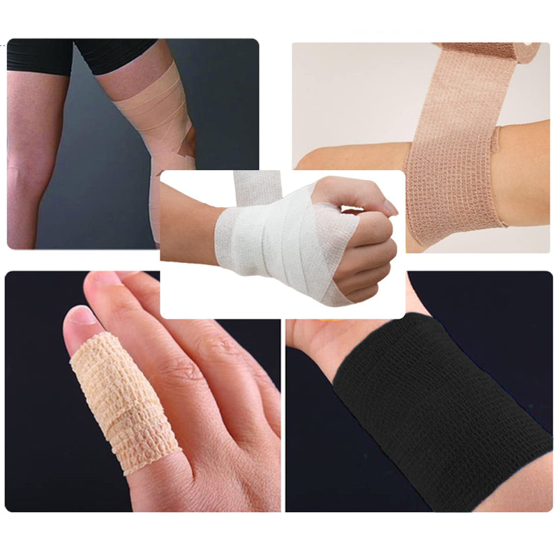 12-Pack Self Adhesive Cohesive Wrap Bandages, Tape Self Adherent, Strong Elastic Sports Tape, 2 inches x 5 Yards Ocean