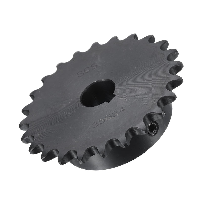 [Australia - AusPower] - uxcell #35 Chain Roller Sprocket B Type, 5/8" Bore 24 Tooth Single Strand Chain Sprocket, Carbon Steel, Keyway with Set Screws 