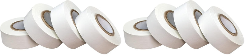 USA Made Science Lab Labeling Tape White Pack, 500" Length x 3/4" Width, 1 Inch Core [4 White Rolls] (Pack of 2) 500*75 inches (Pack of 2)