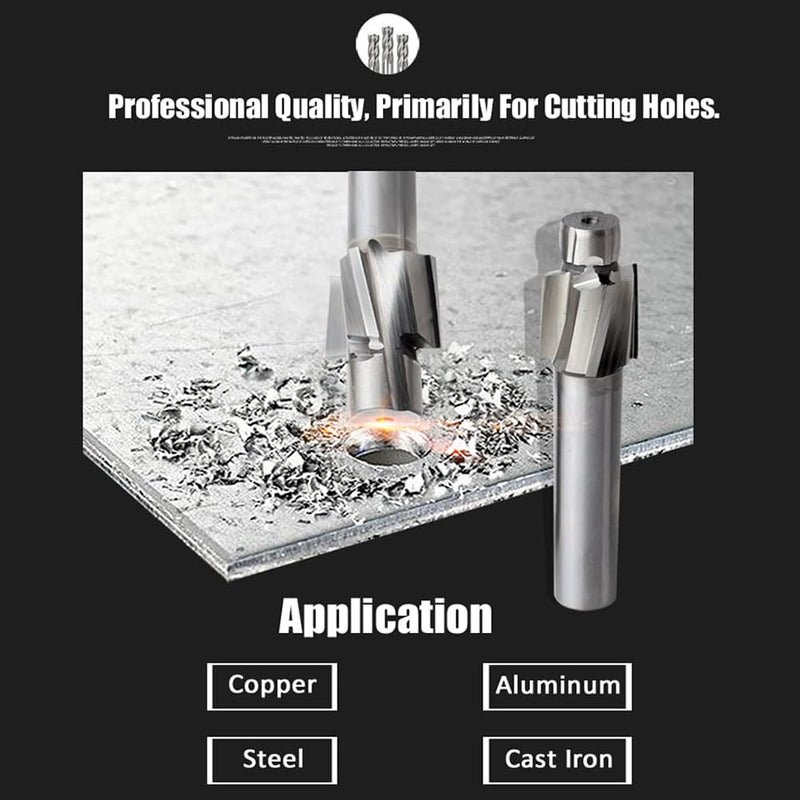 [Australia - AusPower] - Akozon 5pcs M3-M8 Slotting Counterbore End Mill Cutter Solid Slot Countersink End Mill Drill Bit 