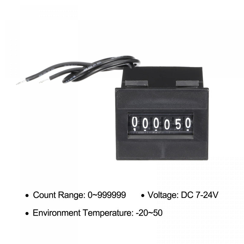 [Australia - AusPower] - uxcell Electromagnetic Counter, 6 Digits 0-999999 Counting Range Electronic Pulse Counter Digital Totalizer DC7-24V 