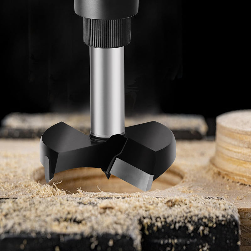 [Australia - AusPower] - Forstner Drill Bit 19 mm, Forstner Drill Bit, Wood Drill, Forstner Cutter with Round Shaft, Forstner Drill Bit for Wood, Hardwood 19MM 2-cutter 