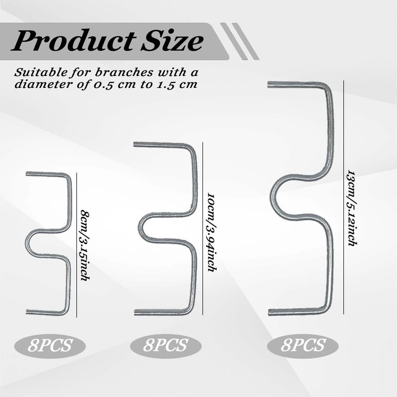 Branch Puller Holder for Fruit Branches, Fruit Tree Support Tools Set - 24 Pieces M-Shape Fruit Trees Support for Different Thicknesses of Branches, Fruit Trees Aesthetic Cultivation Tool