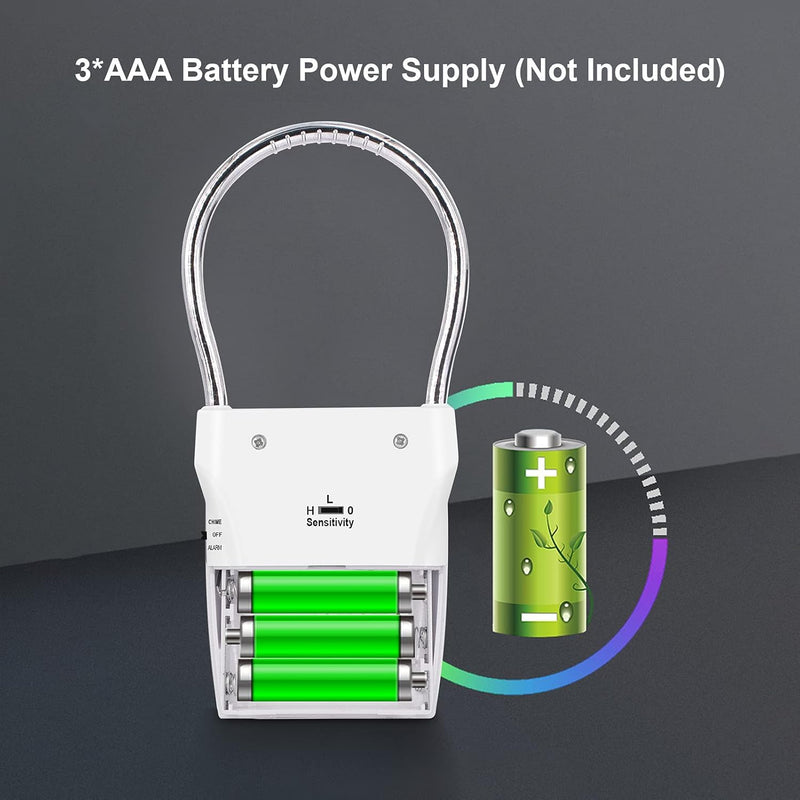 [Australia - AusPower] - Door Handle Alarm with Vibration Triggered 120dB Alarm Audible up to 550FT Away Hangs on Door Knob or Handle for Travelling, Hotel, Apartment, Home Security(Pack of 2) 