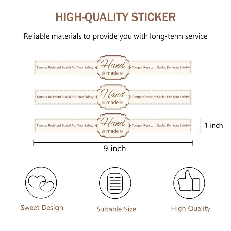 500 Pcs Tamper Evident Seal Stickers for Food Packaging - 9x1 Inch Security Labels, Tamper Proof Stickers for Bakery Boxes, Handmade Products, Restaurant Takeout & Retail Bags