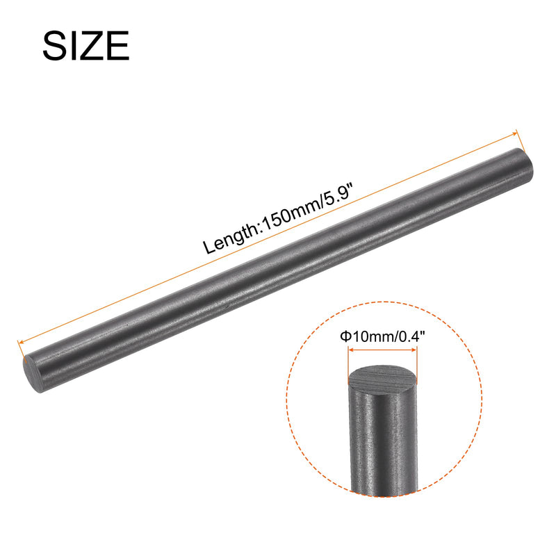 [Australia - AusPower] - MECCANIXITY Graphite Rod, Graphite Stirring Rod Cylinder Stick Carbon Rod 150x10mm Black for Electrode, Melting Casting, Crucibles 