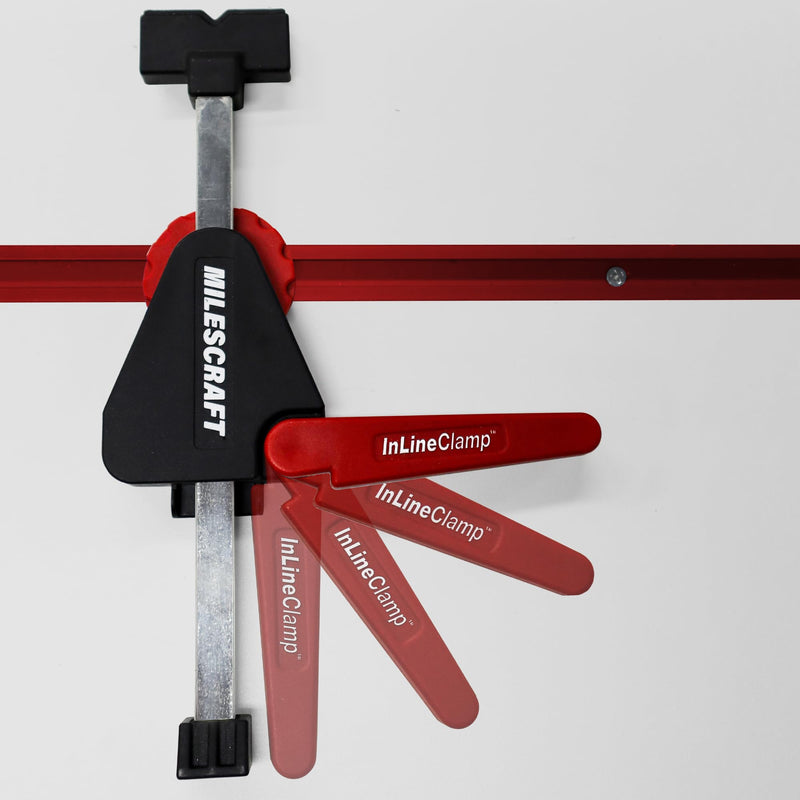 Milescraft 4030 InLine Clamps T Track Clamp (2 pack) – Adjustable T-Track Clamps for Woodworking. Apply Horizontal Pressure for all your Clamping Projects. Includes (2) CamStop Clamps.