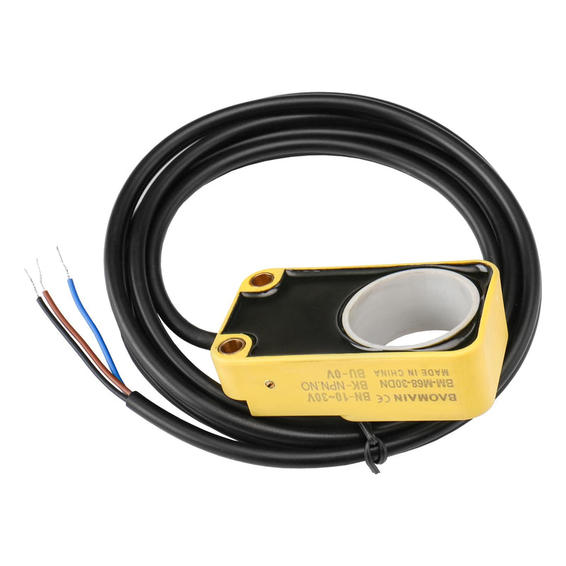 [Australia - AusPower] - Baomain Ring Proximity Switch Ring Sensor BM-M68-30DN NPN, NO(Normally Open) 30mm Diameter Sensor Screw Machine Feeding Detection and Counting 