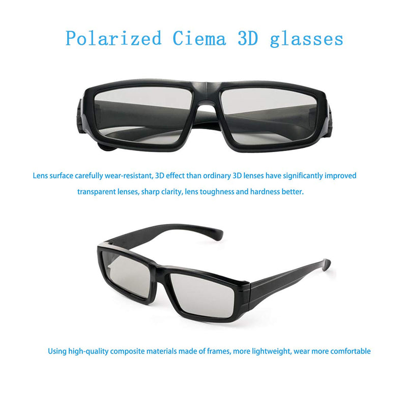 [Australia - AusPower] - 4 Pack Passive Circular Polarized RealD 3D Glasses for Cinema and Passive 3D TVs Projectors, Note: Does Not Work with Active 3D TVs Projectors 