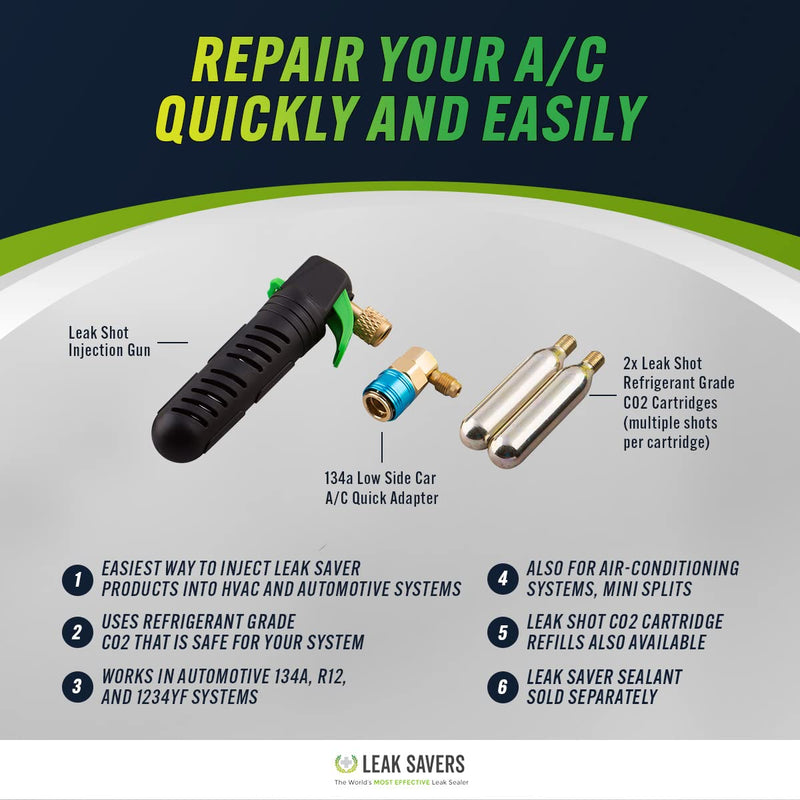 Leak Saver - Automotive Leak Sealant Injector & AC Drain Line Cleaner Tool | Condensate Line Co2 Drain Gun | AC Drain Line Unclogger Automotive Injector