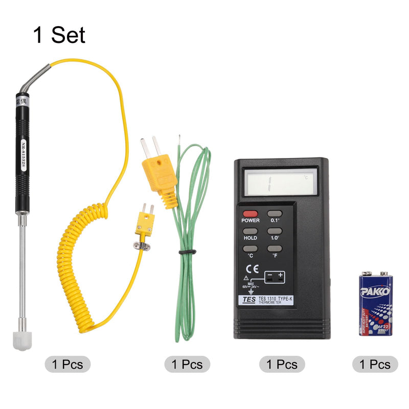 [Australia - AusPower] - MECCANIXITY Digital Thermocouple Thermometer K Type Temperature Meter High Accuracy (-50 to 1300 °C), with Surface Thermocouple Probe 81532B 