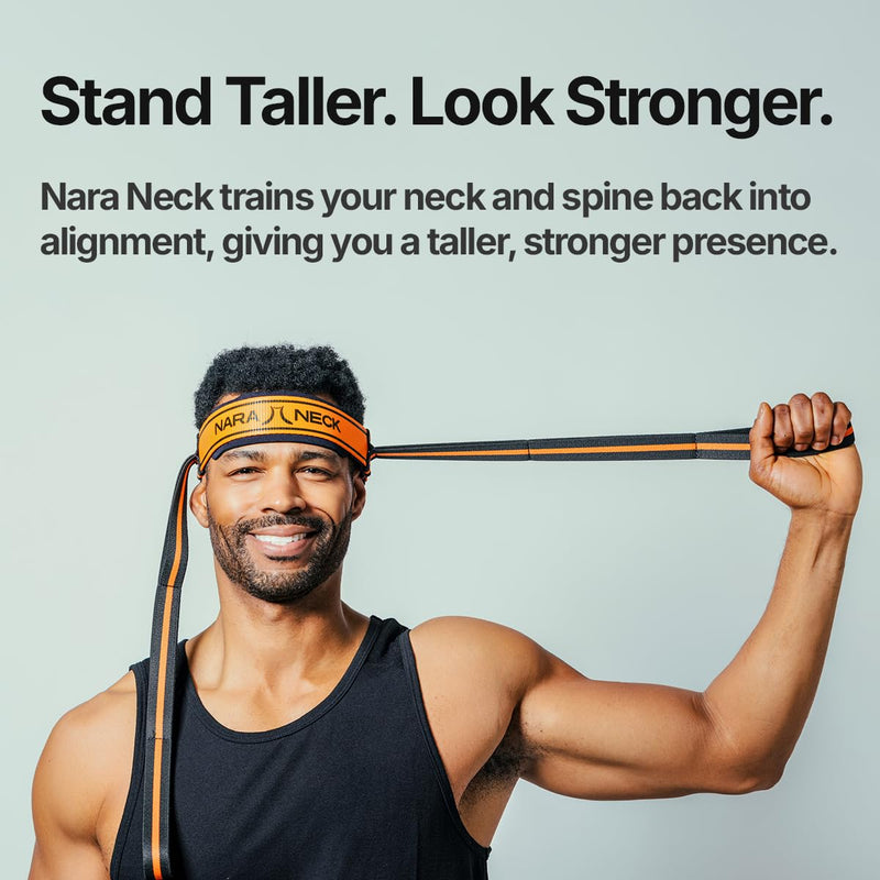 Portable Neck Exercise Device - Neck Pain Relief, Posture Improvement, and Neck Strength Training with Resistance Band and Adjustable Head Strap for Home Use, Gym use or Travel - Lightweight, Compact