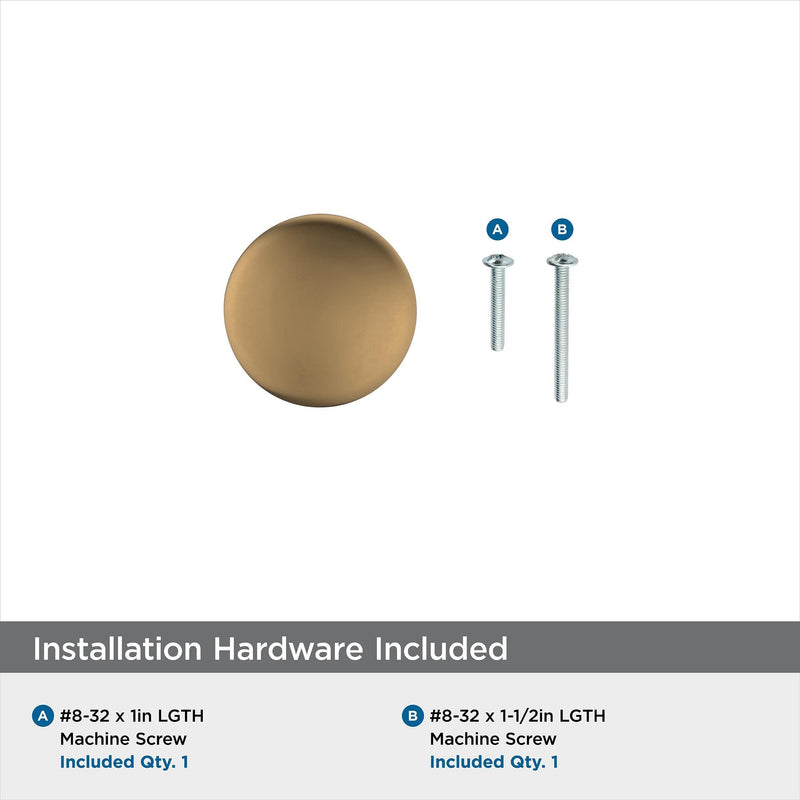 Amerock Edona 1-1/4 inch (32mm) Diameter Champagne Bronze Cabinet Knob - 10 Pack