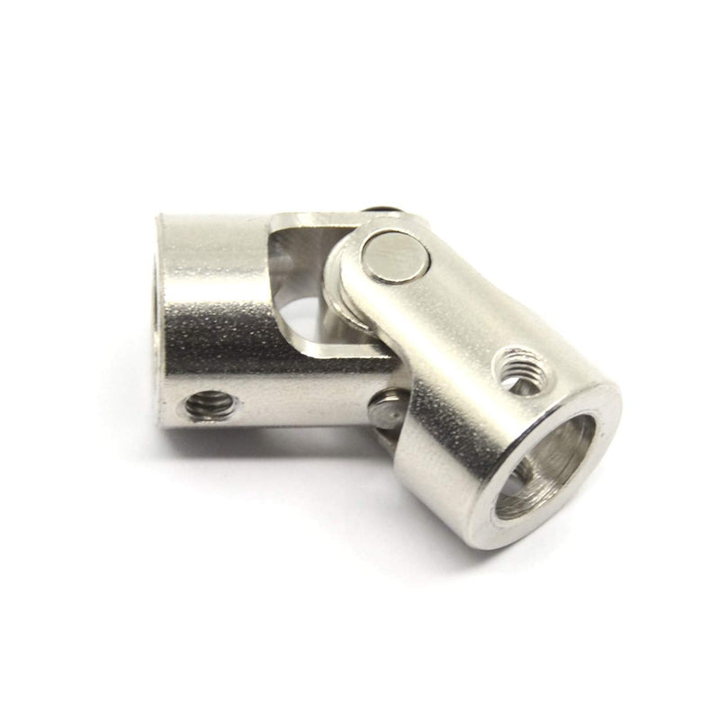 [Australia - AusPower] - 2 Pcs 10mm to 10mm Universal Joint Shaft Coupling with Screws for Motor 10-10mm Silver 