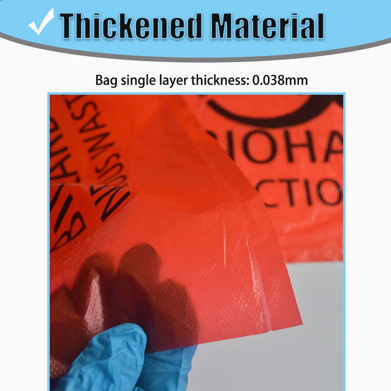 [Australia - AusPower] - Red Biohazard Waste Bags,20pcs 16.5x20in/42x51cm Medical Action Infectious Waste Bag With Hazard Symbol Disposable Hazardous 1 Count (Pack of 20) 
