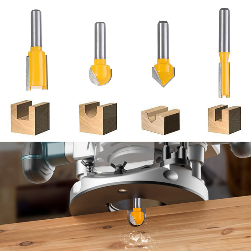 [Australia - AusPower] - HPMAISON 12-Piece Milling Cutter Set for Routers, Cylindrical Shank 6 mm, Precise Carbide Cutting Plates, Wood Cutter Bits Cutter Set for Edge Milling, Wood Router, Woodworking 12 pieces. Milling cutter set - shank 6 mm 