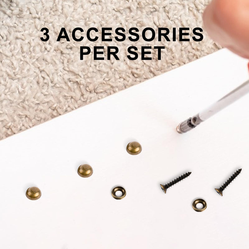 [Australia - AusPower] - 8Pcs Brass Decorative Screws with Caps, Self Tapping Screw Decorative Cover, Cabinet Doors and Windows Screws Fastener, Mirror Screws, Wood Handcrafted for Furniture Fixing(15mm) 