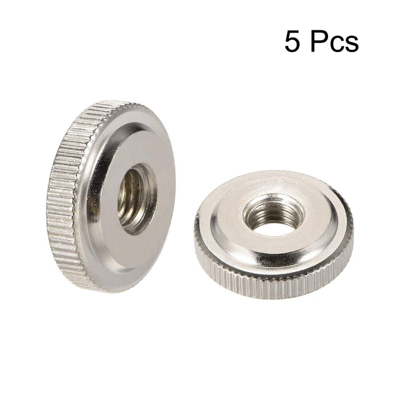 [Australia - AusPower] - uxcell Round Knurled Thumb Nuts Conector Lock Adjusting nuts, M10 Female Threaded Thin Type, Nickel Plated, Pack of 5 