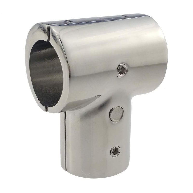 Heavy Duty 316SS Boat Hand Rail Fitting- Polished 90 Degree T/Tee Hinged/Split Fitting 1" Tube 1PC FOR 1" TUBE