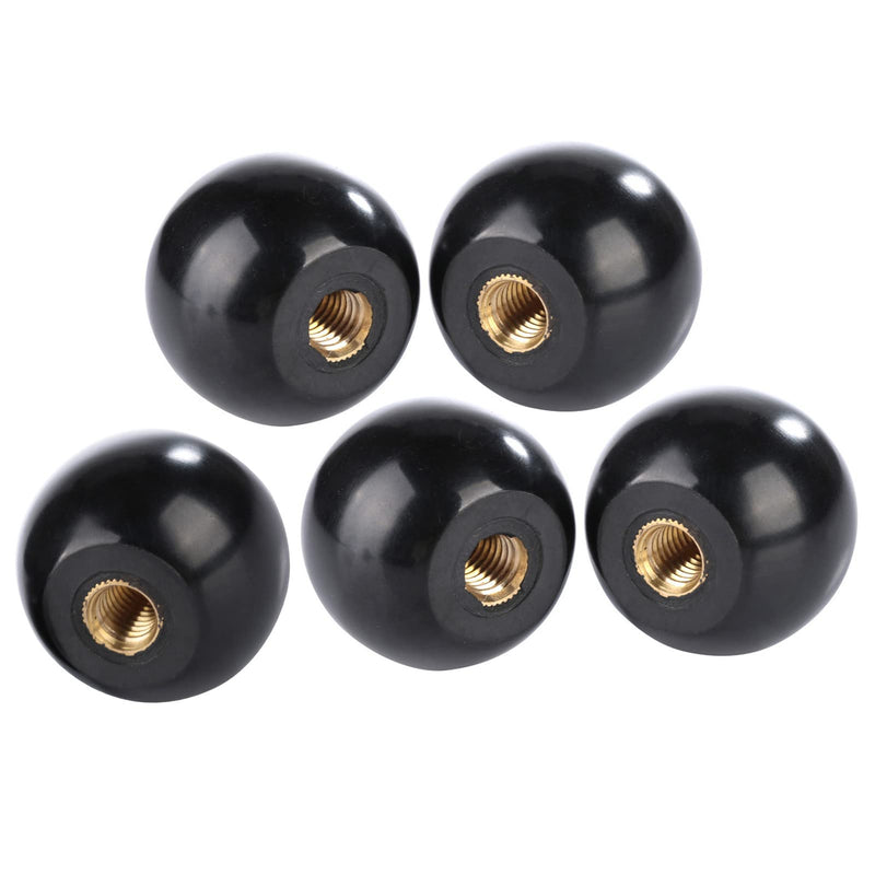 [Australia - AusPower] - Ejoyous Ball Lever Knob, 5Pcs M8 Female Machine Knobs Screw on 32mm Dia Black Round Threaded Ball Knob for Machine Handle Tool Replacement 