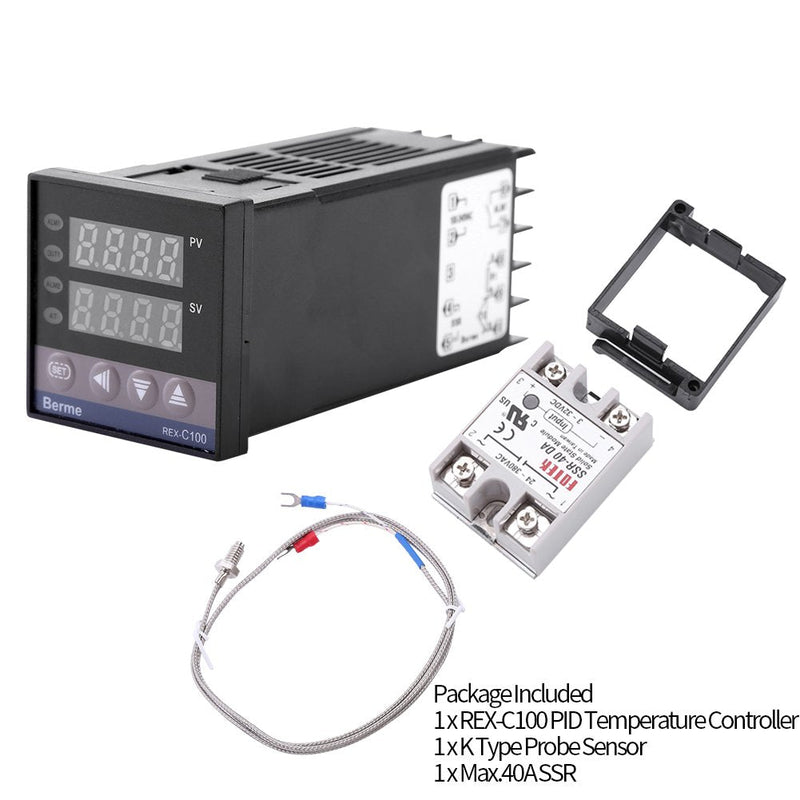 [Australia - AusPower] - PID Controller Thermostat Temperature Controller 0C1300C AC110V-240V Alarm REX-C100 Digital LED Temperature Controller for Electric Power Chemical Industry 