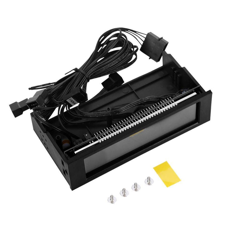 [Australia - AusPower] - Front LCD Panel for 5 Fans Speed Controller, CPU Temperature Sensor, Computer Cooling, Drive Bay, AUTO/Manual Mode Switch 