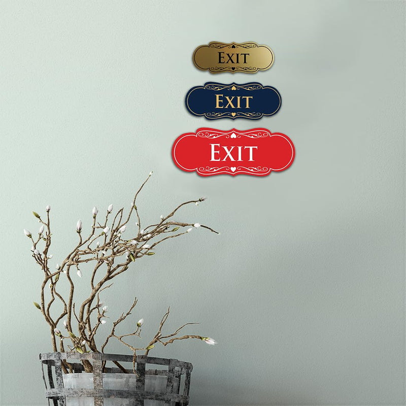 [Australia - AusPower] - Designer EXIT Sign - Black - Large (1 Pack) 3.5" x 9" - Large (1 Pack) 