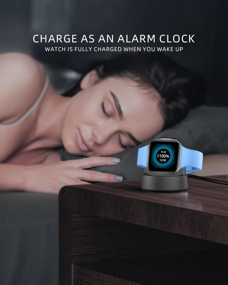 [Australia - AusPower] - Vipcase Charger Dock for Fitbit Sense/Sense 2/Versa 4/Versa 3,Upgraded Magnetic Watch Charger Stand with Charging Cable,Charger Replacement Accessories for Fitbit Charger,Black Black 