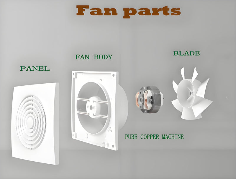 6 Inch Exhaust Fan Bathroom Exhaust Fan Damper ABS Waterproof Ventilation Fan for Kitchen Garage Bedroom Home Office Ceiling window & Wall Mount White