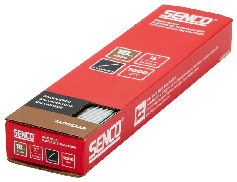 [Australia - AusPower] - SENCO AX08EAAR 1/2" 18 Gauge Brad Nails, Galvanized Finish 1,000 Count Pack 