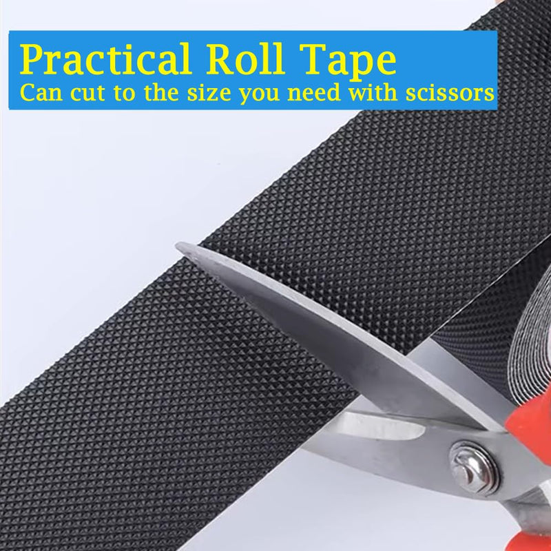 [Australia - AusPower] - Black Rubber Grip Tape Anti Slip Tape 1 Inch, 16.5 Feet, Heavy Duty Waterproof Non-Abrasive Tape Cushion Pad for Indoor & Outdoor, Making Handles or Contact Surfaces Safer 1" x 16.5Ft Black Roll 