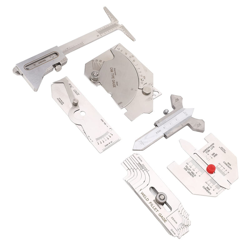 [Australia - AusPower] - 6Pcs Fillet Weld Set Fillet Welding Inspection Set Fillet Include Hi Lo Angle Measuring Tool 