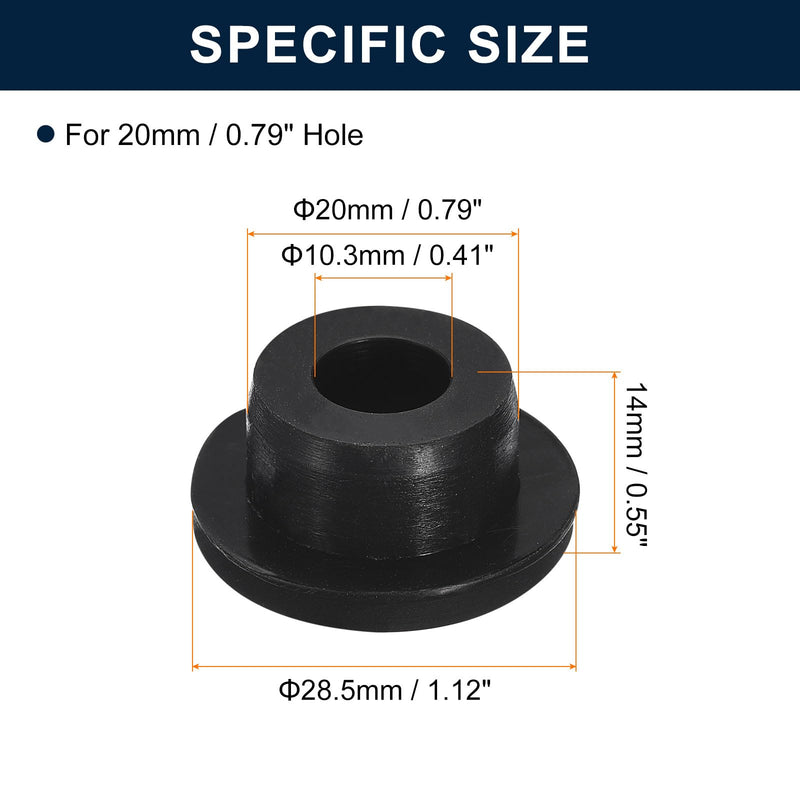 [Australia - AusPower] - uxcell 6 Pieces Black Plug Holes, H20 Waterproof Rubber Button Plug for 19mm/0.75" Hole 