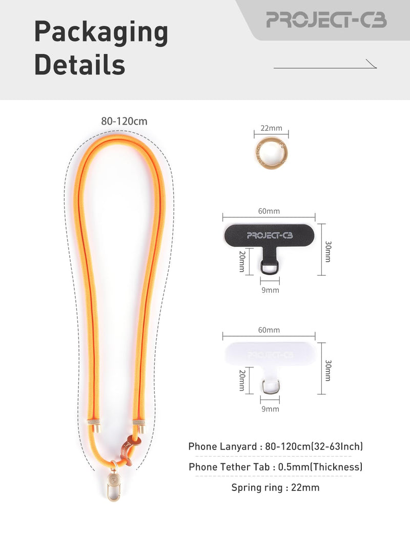 [Australia - AusPower] - project-cb Cell Phone Lanyard 1,Phone Tether Tab 2,Phone Crossbody Strap,Lanyards for Around the Neck,Adjustable Phone Strap Blackshadow-b 