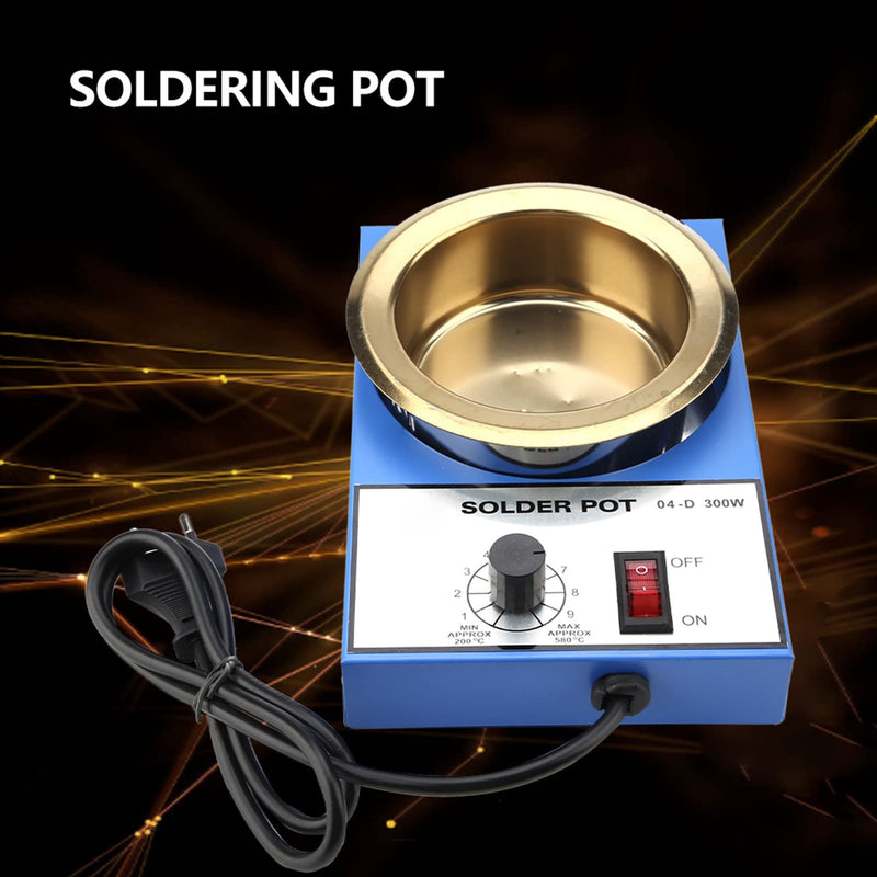 220V Mini Electric Soldering Pot Stability Heating Desoldering Soldering Pot for Casting Melting (EU Plug) (300W) 300w
