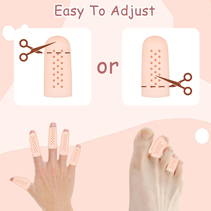 [Australia - AusPower] - 16Pcs Gel Finger Cots with Air Holes, Gel Finger Protectors Finger Covers Protection for Finger Tips, Breathable Finger Covers Finger Caps Gloves Finger Protectors for Wound, Finger Cracking 