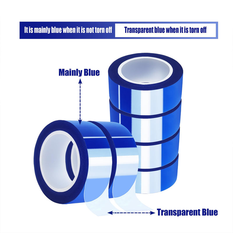 [Australia - AusPower] - 6 Rolls 20mm x16m(52FT) Blue Heat Tape High Temperature Heat Resistant Tape Heat Transfer Tape for Heat Sublimation Press Vinyl,No Residue 