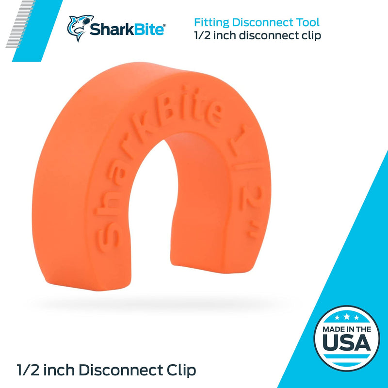 SharkBite 1/2 Inch Disconnect Clip for Push to Connect Brass Plumbing Fittings, U710A 1/2 in.