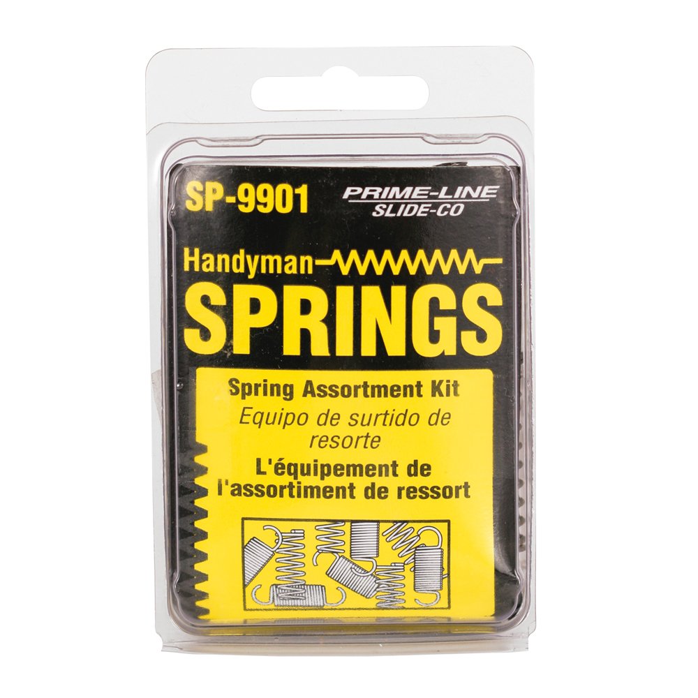 Prime-Line SP 9901 Spring Assortment, Spring Steel Construction, Nickel-Plated Finish, 20 Extension Springs, 64 Compression Springs (Single Pack)